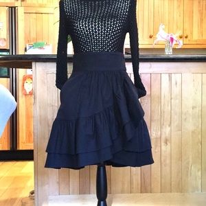 NWT! Marissa Webb Black Milos Faille Wrap Skirt 4